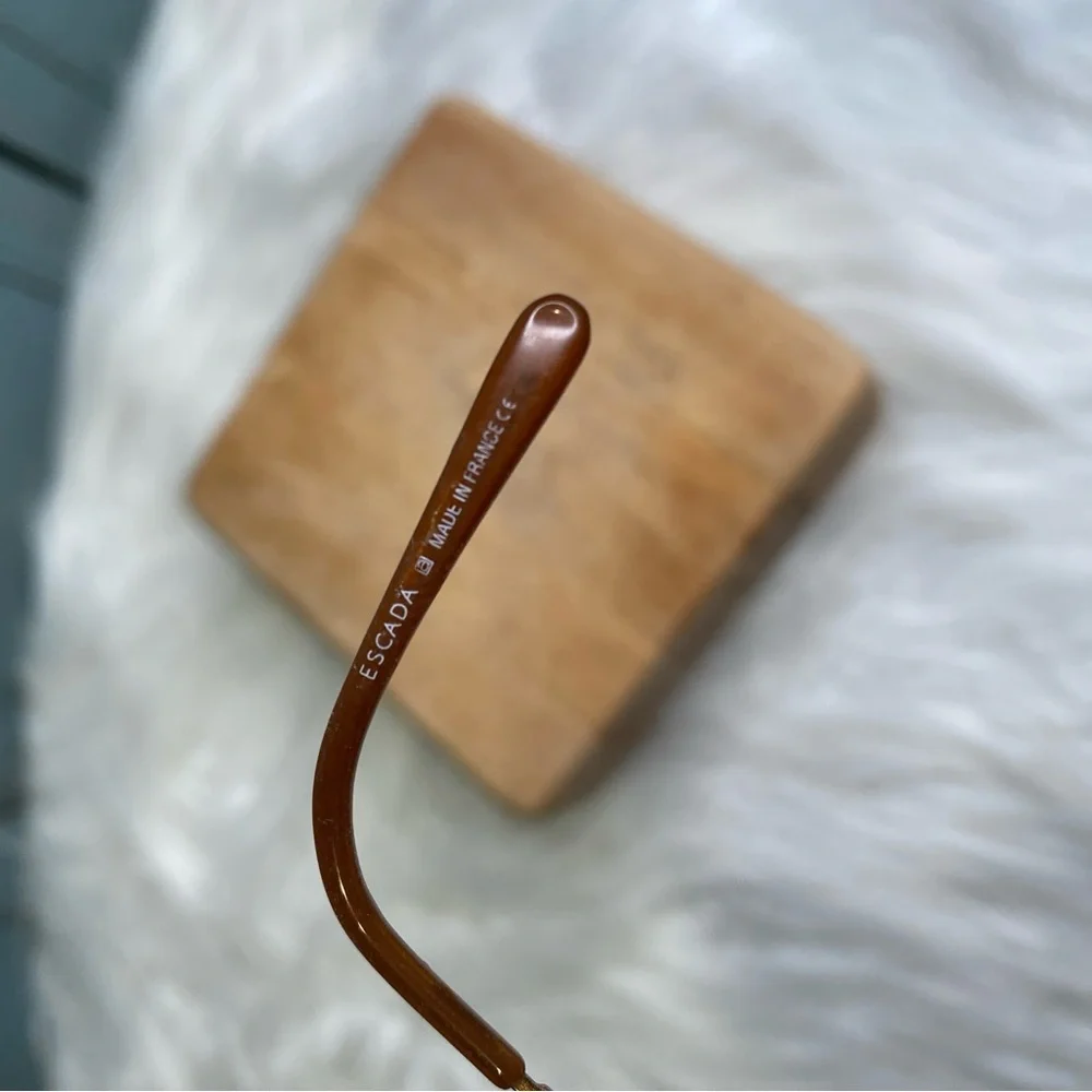 Escada Wire Frame Eyeglasses Copper Brown Oval Shape Made in France